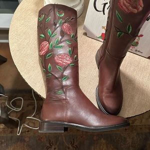 Gianni Bini Floral Embroidery Boots
